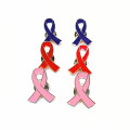 Breast Cancer Awareness Metal Lapel Pins Soft Enamel Ribbon Metal Badge Pins
